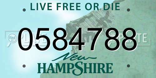 0584788 New Hampshire License Plate