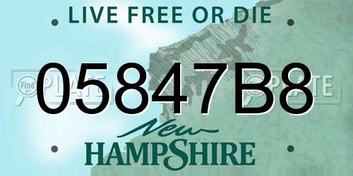 05847B8 New Hampshire License Plate