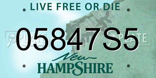 05847S5 New Hampshire License Plate