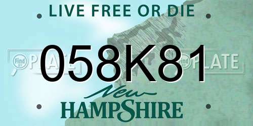 058K81 New Hampshire License Plate