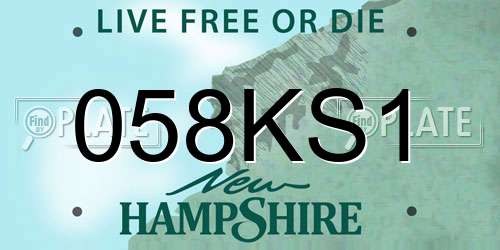 058KS1 New Hampshire License Plate