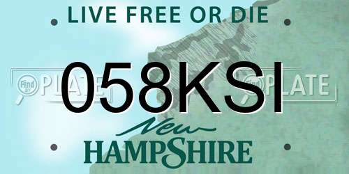 058KSI New Hampshire License Plate