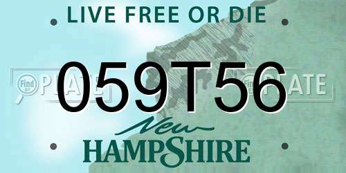 059T56 New Hampshire License Plate