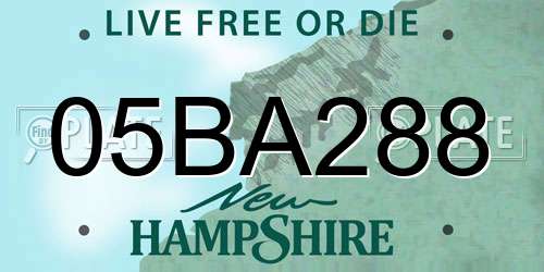 05BA288 New Hampshire License Plate