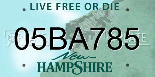 05BA785 New Hampshire License Plate
