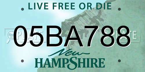 05BA788 New Hampshire License Plate