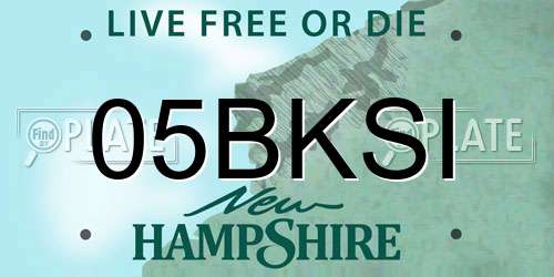 05BKSI New Hampshire License Plate