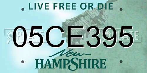 05CE395 New Hampshire License Plate