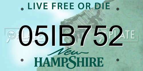 05IB752 New Hampshire License Plate