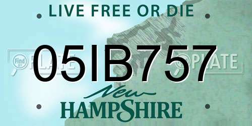 05IB757 New Hampshire License Plate