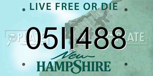 05II488 New Hampshire License Plate