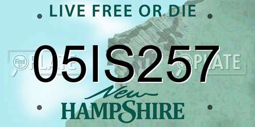 05IS257 New Hampshire License Plate