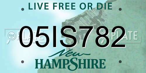 05IS782 New Hampshire License Plate