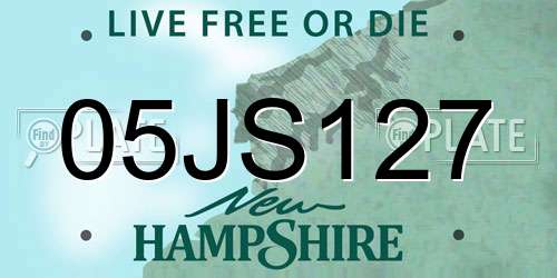 05JS127 New Hampshire License Plate