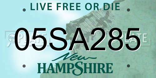 05SA285 New Hampshire License Plate
