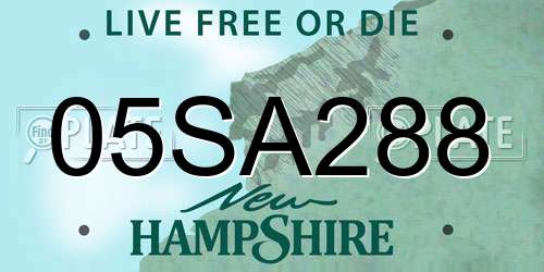 05SA288 New Hampshire License Plate