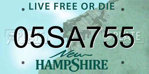 05SA755 New Hampshire License Plate