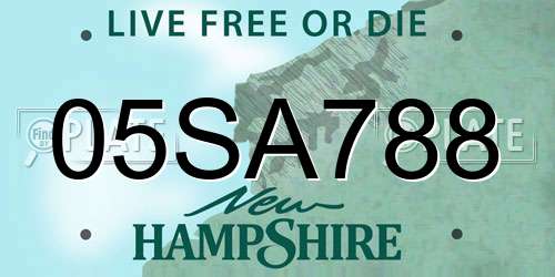 05SA788 New Hampshire License Plate