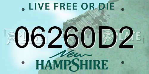 06260D2 New Hampshire License Plate