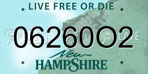 06260O2 New Hampshire License Plate