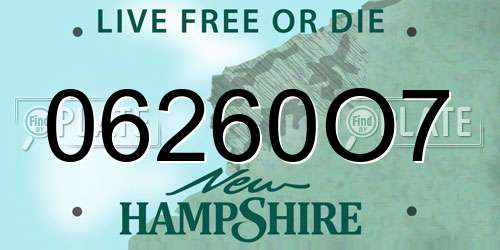 06260O7 New Hampshire License Plate