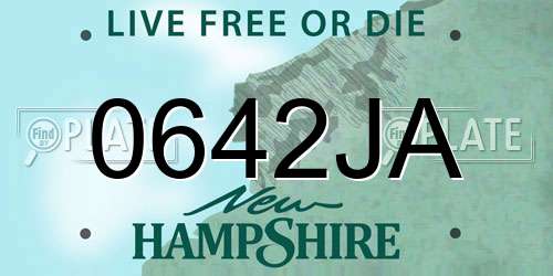0642JA New Hampshire License Plate