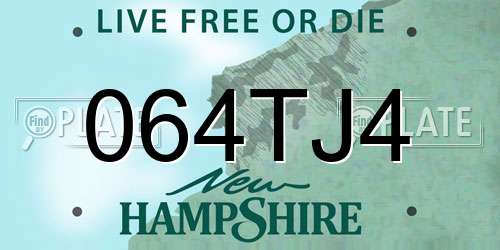 064TJ4 New Hampshire License Plate