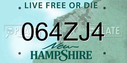 064ZJ4 New Hampshire License Plate