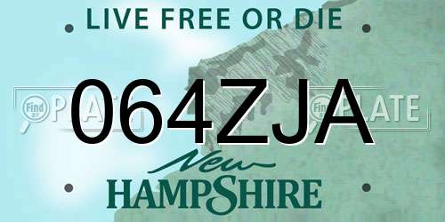 064ZJA New Hampshire License Plate