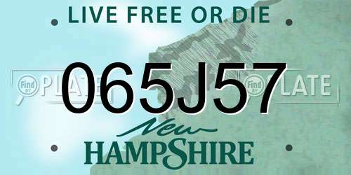 065J57 New Hampshire License Plate