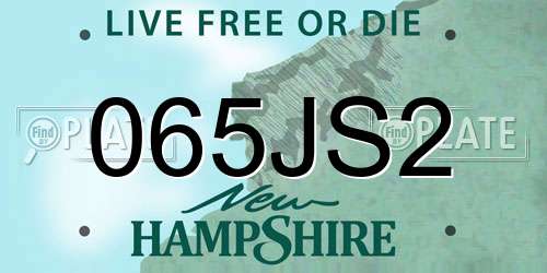 065JS2 New Hampshire License Plate