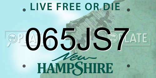 065JS7 New Hampshire License Plate