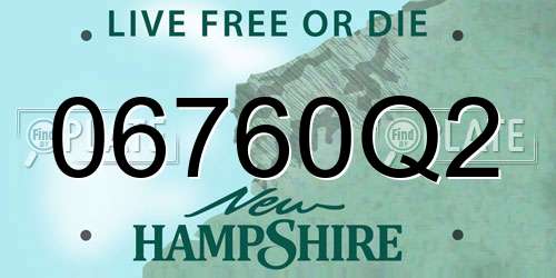 06760Q2 New Hampshire License Plate