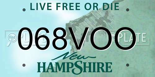 068VOO New Hampshire License Plate