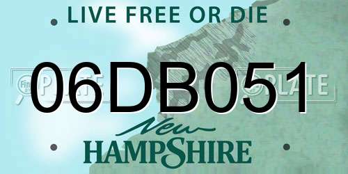 06DB051 New Hampshire License Plate