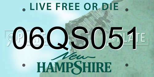 06QS051 New Hampshire License Plate