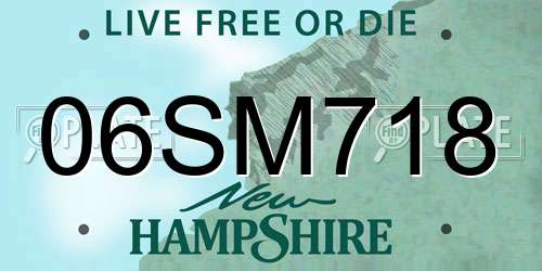 06SM718 New Hampshire License Plate