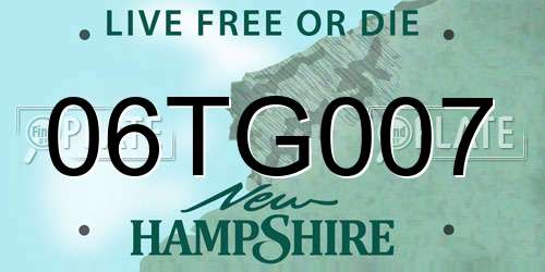 06TG007 New Hampshire License Plate