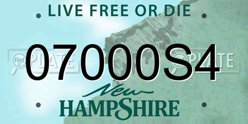 07000S4 New Hampshire License Plate