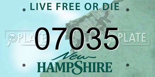07035 New Hampshire License Plate