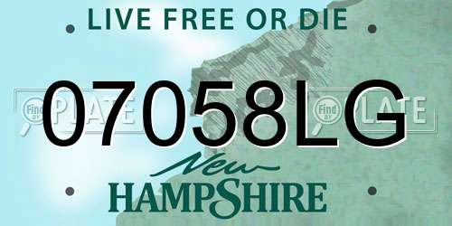 07058LG New Hampshire License Plate