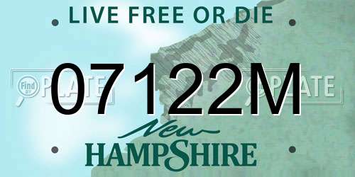 07122M New Hampshire License Plate