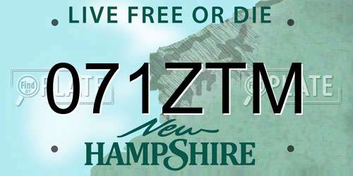071ZTM New Hampshire License Plate