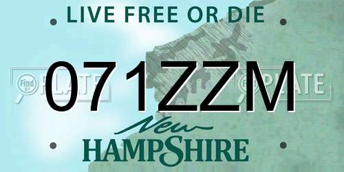 071ZZM New Hampshire License Plate