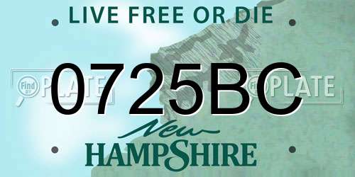 0725BC New Hampshire License Plate