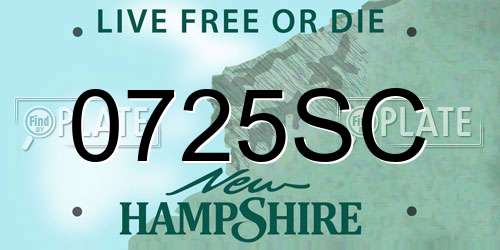 0725SC New Hampshire License Plate