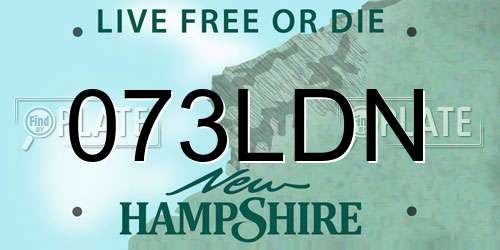 073LDN New Hampshire License Plate
