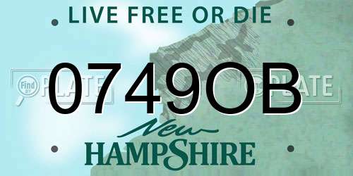 0749OB New Hampshire License Plate