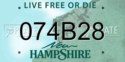 074B28 New Hampshire License Plate