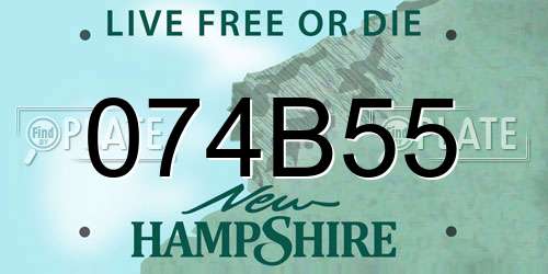 074B55 New Hampshire License Plate
